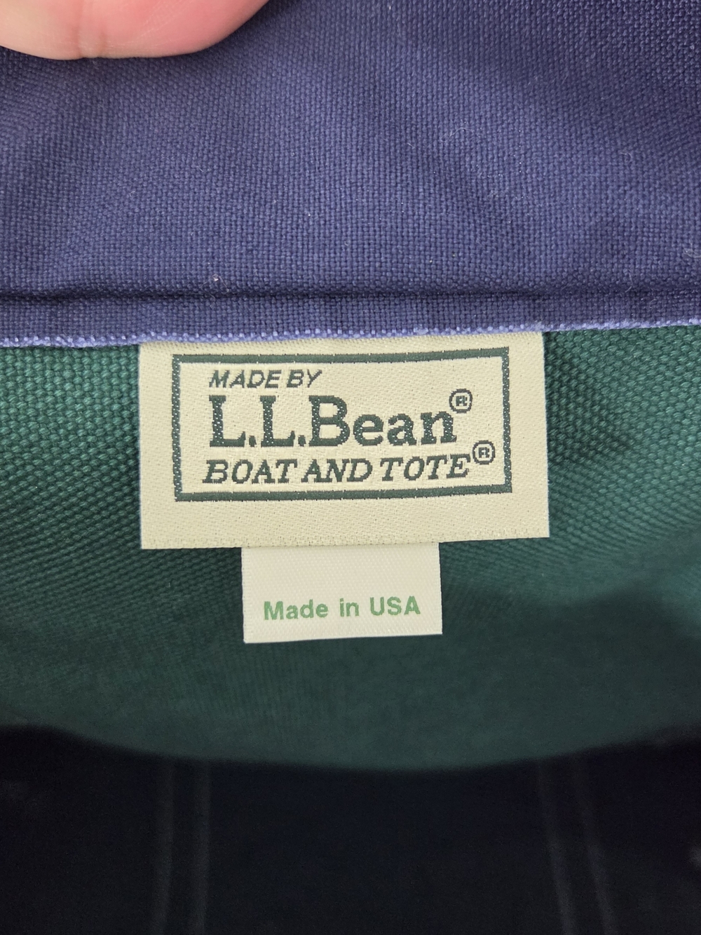 Rare Vintage L.L. Bean XL Boat & Tote Green/Blue Heavy Canvas Made In U.S.A. - Picture 11 of 12